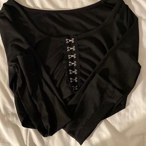 SHEIN Black Long Sleeve Top